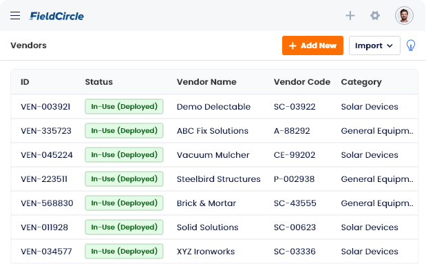 Dynamic Vendor Database